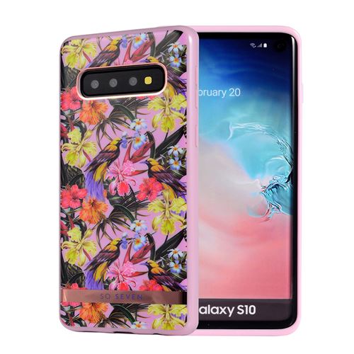 So Seven - Coque Phuket tropicale OISEAU ROSE: SAMSUNG S10