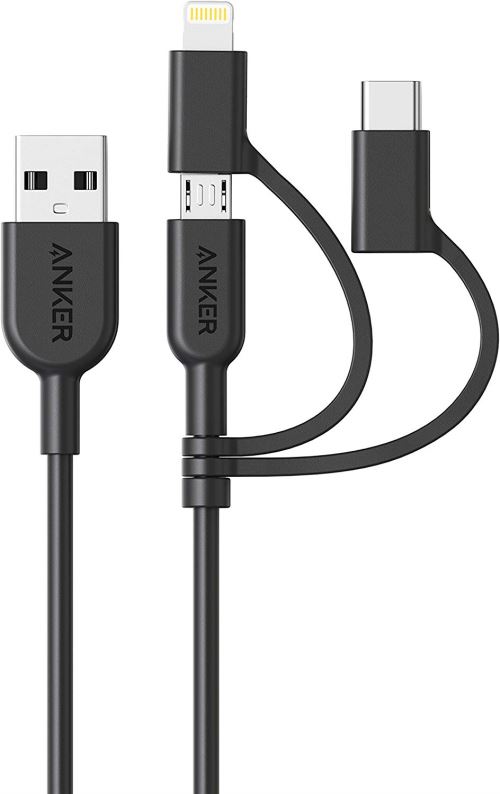 Powerline II câble 3-en-1, Lightning/USB-C/Micro USB - Câble 3en1 de 90cm