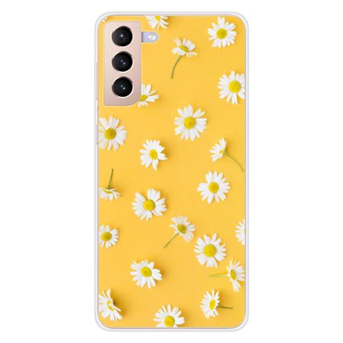 Coque en silicone imprimée compatible Samsung Galaxy S21 Plus Marguerittes