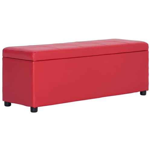 Chunhe Banc avec compartiment de rangement 116 cm Rouge Similicuir AB281314