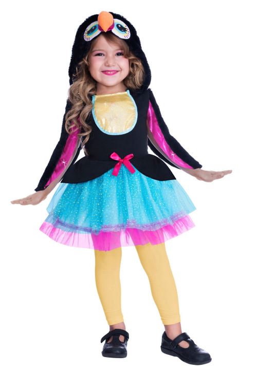 Amscan costume Toucan Cutiede fille noir/rose 6-8 ans 4 pièces
