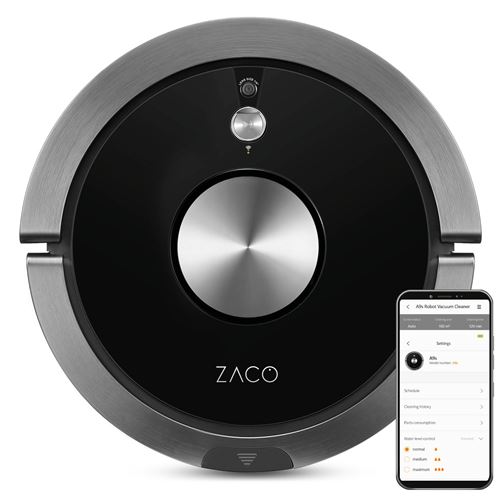 Robot aspirateur laveur A9s noir- ZACO -fonction serpillère pour sols durs
