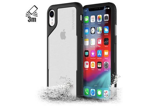 Griffin Survivor Endurance - Achterzijde behuizing voor mobiele telefoon - thermoplastic polyurethaan (TPU) - grijs, zwart - voor Apple iPhone XR