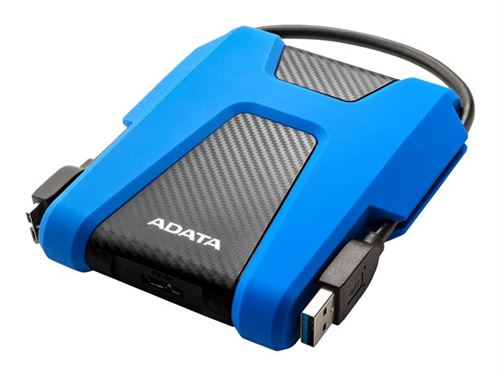 ADATA HD680 - Vaste schijf - gecodeerd - 2 TB - extern (draagbaar) - USB 3.1 - 256-bits AES - blauw