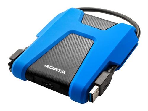 ADATA HD680 - Disque dur - chiffré - 2 To - externe (portable) - USB 3.1 - AES 256 bits - bleu