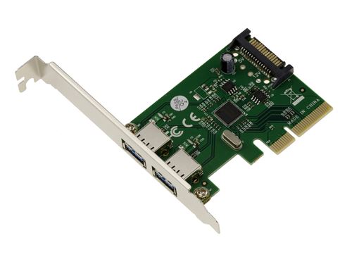 Carte Controleur PCI EXPRESS (PCI-E) vers USB 3.1 - 2 PORTS EXTERNES - CHIPSET ASM1142