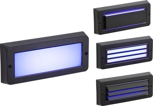 Knightsbridge Applique murale LED bleue pour montage en surface - Noir 230V IP65 5W
