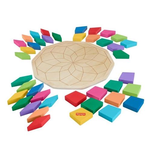 Fisher-Price-Puzzle Mandala En Bois-Puzzle 40 Pieces Motif Géométrique Hxt94