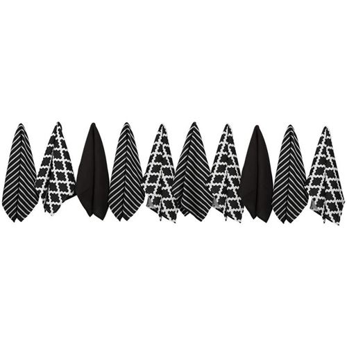 Penguin Home® 100% Torchon en Pur Coton 10-Pièce Set, Noir