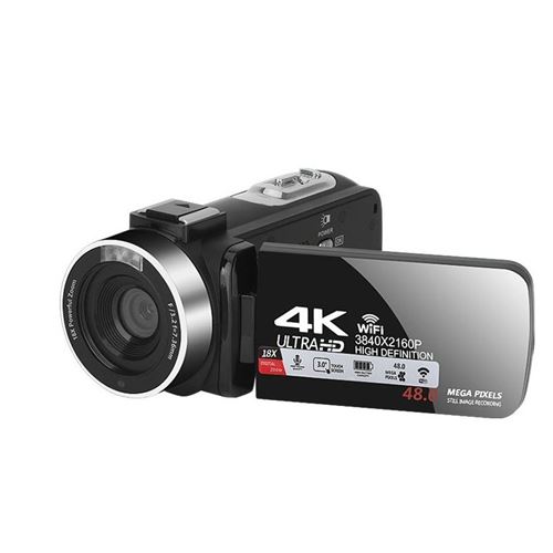 YONIS Caméscope Numérique 4K 48MP Zoom 16X Vision Nocturne Noir