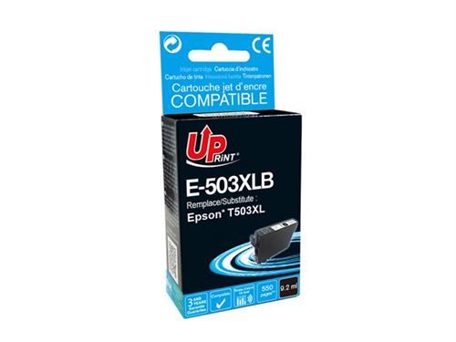 UPrint E-503XLB - 9.2 ml - XL - noir - compatible - boîte de suspension - cartouche d'encre (alternative pour : Epson C13T09R14010) - pour Epson Expression Home XP-5200, XP-5205; WorkForce WF-2960, WF-2965DWF