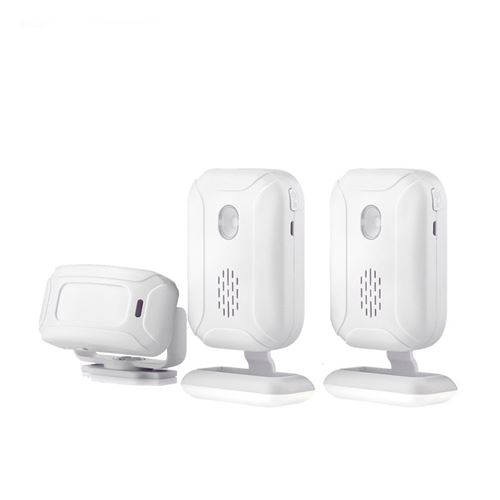 Pack 2 Sonnettes de porte Sans fil + Capteur de mouvement infrarouge Darho HDME - alarme d'ouverture de porte, pour magasin, magasin, bureau, maison