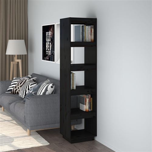 Vidaxl Noir Bibliothèque/Séparateur De Pièce 40X35x167 Cm Pin Solide810858 - Image 3