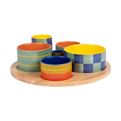 Non Communiqué Multicolore Service Apéritif 6 Pièces Capri 31Cm - Table Passion - Porcelaine