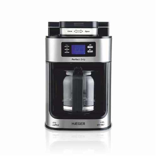 Non Communiqué Inox Machine À Café Avec Filtre Haeger Perfect Drip - Capacité 10 Tasses, Puissance 1050W, Moulin À Café