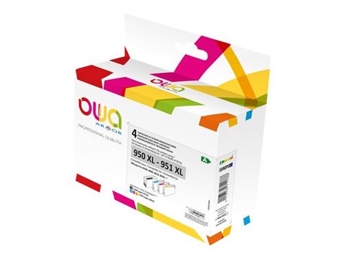 OWA - Pack de 4 - noir, jaune, cyan, magenta - compatible - cartouche d'encre (alternative pour : HP 950XL, HP 951XL) - pour HP Officejet Pro 251dw, 276dw, 8100, 8600, 8610, 8620, 8630