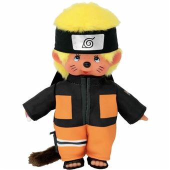 Peluche Monchhichi Naruto Shippuden 20cm - Peluche Iconique Années 80 - Bandai SE241088