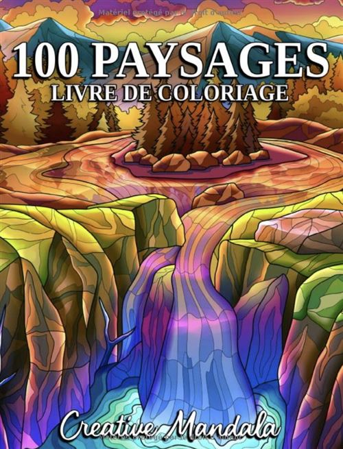 Livre de coloriage - 100 Paysages - 216 pages Format A4 - pour adultes et enfants