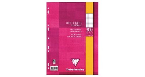 300 Copies Doubles Perforã©Es - Petits Carreaux - 90G - Clairefontaine