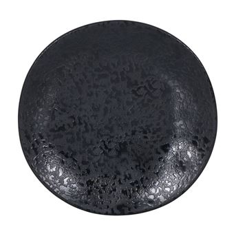 Lot de 24 assiettes DENA de présentation, Assiette plate à steak occidental en porcelaine noir - Diamètre 15 x hauteur 1,5 cm - 1