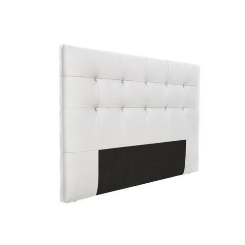 Tete de lit 185 x 100 cm capitonnee - Simili Blanc - Pour couchage 140 / 160 ou 180 - ARGOS