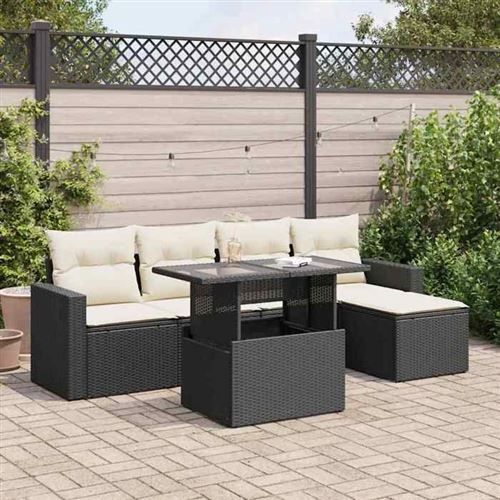 Non Communiqué Noir Ensembles Canapes. Fauteuils Et Tables De Jardin Vidaxl Resine Tressee 6 Pieces X 65.5 X 69 6 Personnes