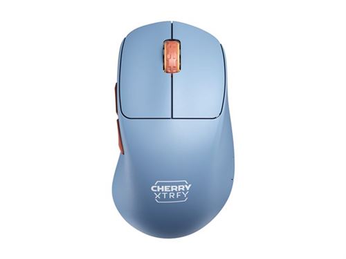 CHERRY Xtrfy M64 - Souris - ergonomique - 5 boutons - sans fil - 2.4 GHz - récepteur sans fil USB - bleu