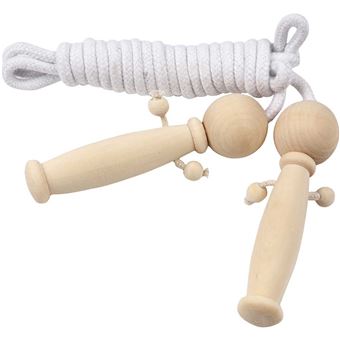 Corde à sauter en bois réglable pour enfants et adultes - Jouet éducatif sportif bleu Corde à sauter en bois réglable pour enfants et adultes - Jouet éducatif sportif bleu