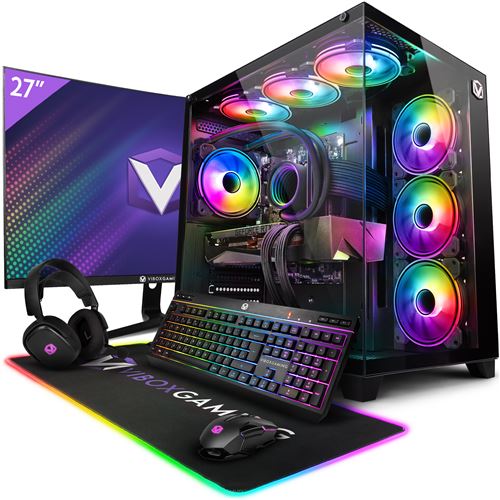 Vibox X-46 PC Gamer - 27" Écran Pack - Intel i9 13900KF Processeur 5.8GHz - Nvidia RTX 3070 Ti 8Go - 32Go RAM - 1To NVMe M.2 SSD - 850W PSU - Windows 11 - WiFi