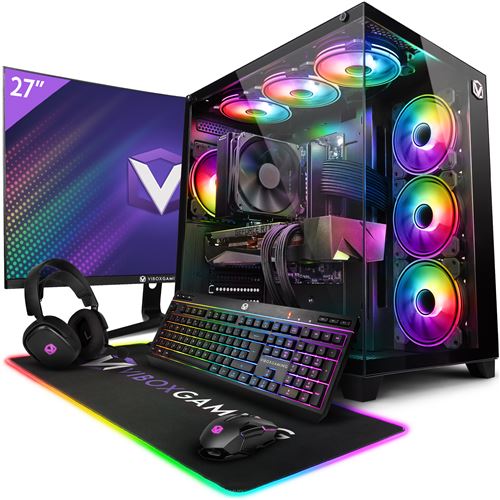 Vibox X-46 PC Gamer - 27" Écran Pack - Intel i9 13900KF Processeur 5.8GHz - Nvidia RTX 3070 Ti 8Go - 32Go RAM - 1To NVMe M.2 SSD - 850W PSU - Windows 11 - WiFi