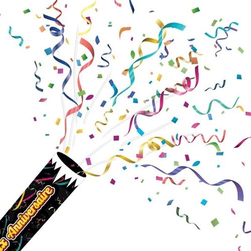 Lanceur de confettis et rubans joyeux anniversaire ! - Article et