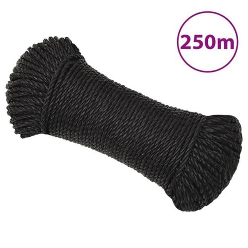 Vidaxl Noir Corde De Travail - 3 Mm - Image 3