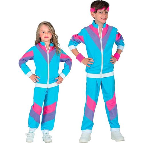 Déguisement - Années 80 - Jogging - Veste + pantalon - Enfant - Taille 4/5ans