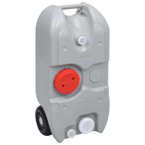 vidaXL Réservoir d'eau sur roues pour camping 40 L Gris