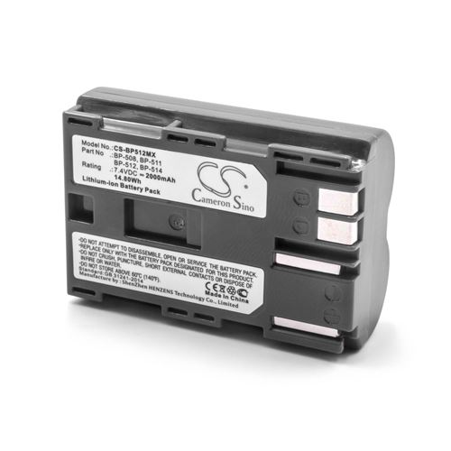 Vhbw 1x Batterie compatible avec Canon EOS D30, D60, 5D, Digital Rebel, 10D, 300D, 50D, 20Da, 40D, 20D, 30D appareil photo (2000mAh, 7,4V, Li-ion)