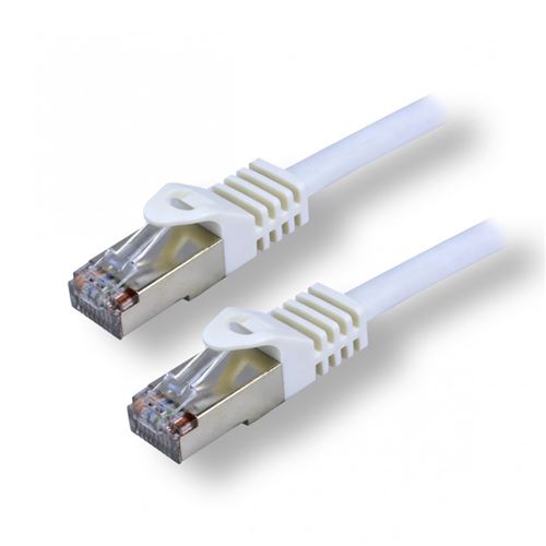 MCL Samar - Cordon de raccordement - RJ-45 (M) pour RJ-45 (M) - 1.5 m - 6.2 mm - SFTP - CAT 7 - sans halogène, moulé, sans crochet - blanc