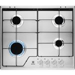 Plaque Gaz Electrolux KGS6424SX 60cm 3000W 4 Foyers Acier inoxydable Verre Noir