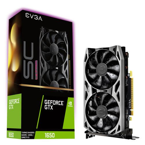 EVGA GeForce GTX 1650 SC ULTRA GAMING - Carte graphique - GF GTX 1650 - 4 Go GDDR5 - PCIe 3.0 x16 - HDMI, 2 x DisplayPort