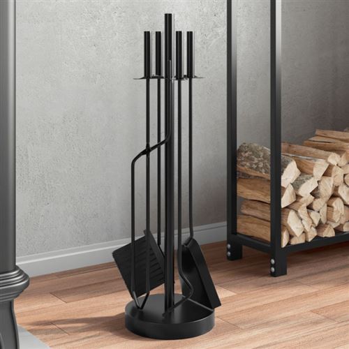 vidaXL 5-teiliges Kaminbesteck-Set 18 x 66 cm Stahl