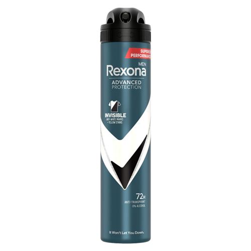 REXONA MEN Déodorant Homme Spray Anti-Transpirant Invisible Black + White 200ml