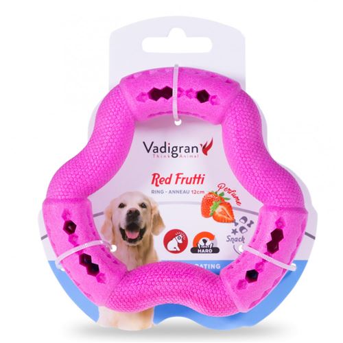 Meilleurs prix pour Anneau TPR rose fraise 12 cm. pour chien.