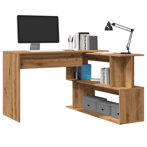 Vidaxl Bureau D'angle Chêne Artisanal - Image 3