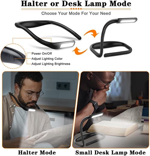 Lampe de lecture LED cou - Lumière pour lire au lit - Rechargeable par USB  - Lampe de