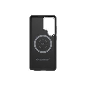 Spigen Enzo GP-FPS938PGA - Coque de protection pour téléphone portable - aimant en aramide - fibre aramide, polyuréthanne thermoplastique (TPU), finition en carbone, aluminium anodisé - argent noir - pour Galaxy S25 Ultra