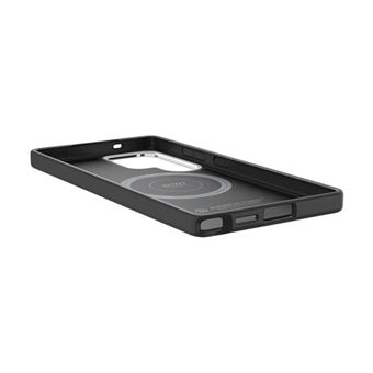 Spigen Enzo GP-FPS938PGA - Coque de protection pour téléphone portable - aimant en aramide - fibre aramide, polyuréthanne thermoplastique (TPU), finition en carbone, aluminium anodisé - argent noir - pour Galaxy S25 Ultra