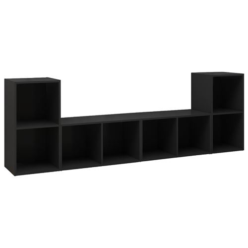 vidaXL Meubles TV 4 pcs Noir 72x35x36,5 cm Aggloméré