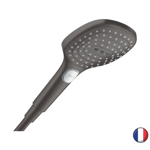 Douchette 3 jets Hansgrohe Raindance Select E noir chromé brossé