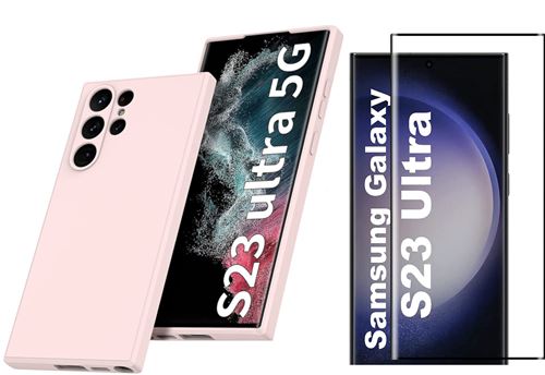 Coque Silicone Noir + Verre Trempe Pour Samsung Galaxy S23 Ultra 5G Little  Boutik® - Samsung/S23 ULTRA - little-boutik
