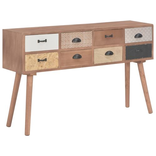 vidaXL Table console avec 8 tiroirs 120 x 30 x 76 cm Bois de pin massif