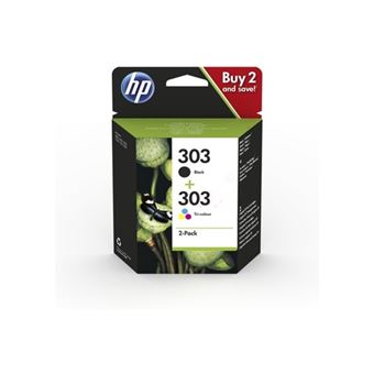 HP 303 Pack 2 Cartouches d'Encre Noire + Trois Couleurs HP Envy HP